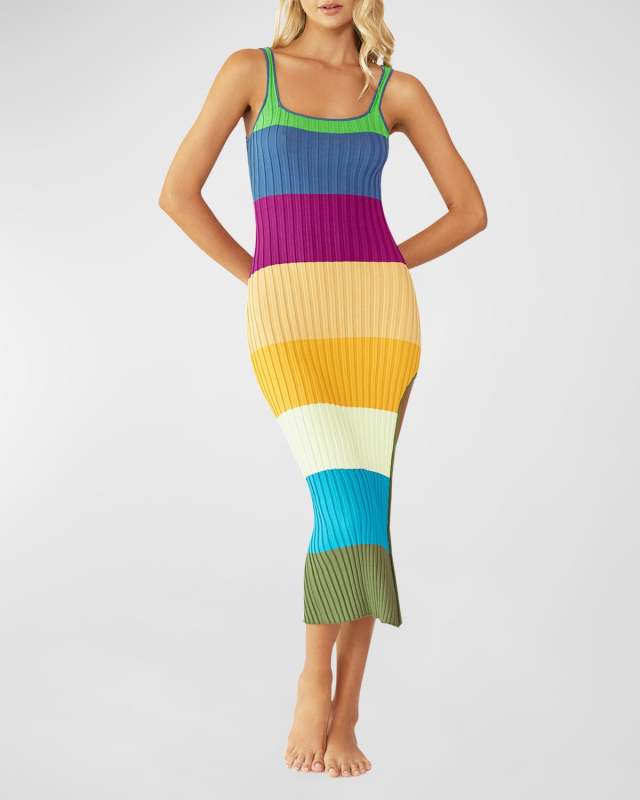 Piper Striped Slit Maxi Dress
